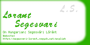 lorant segesvari business card