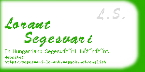 lorant segesvari business card